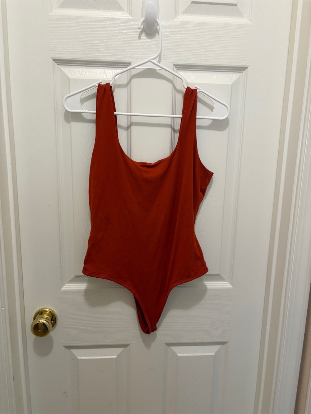 Windsor Rust Red Scoop Neck Bodysuit